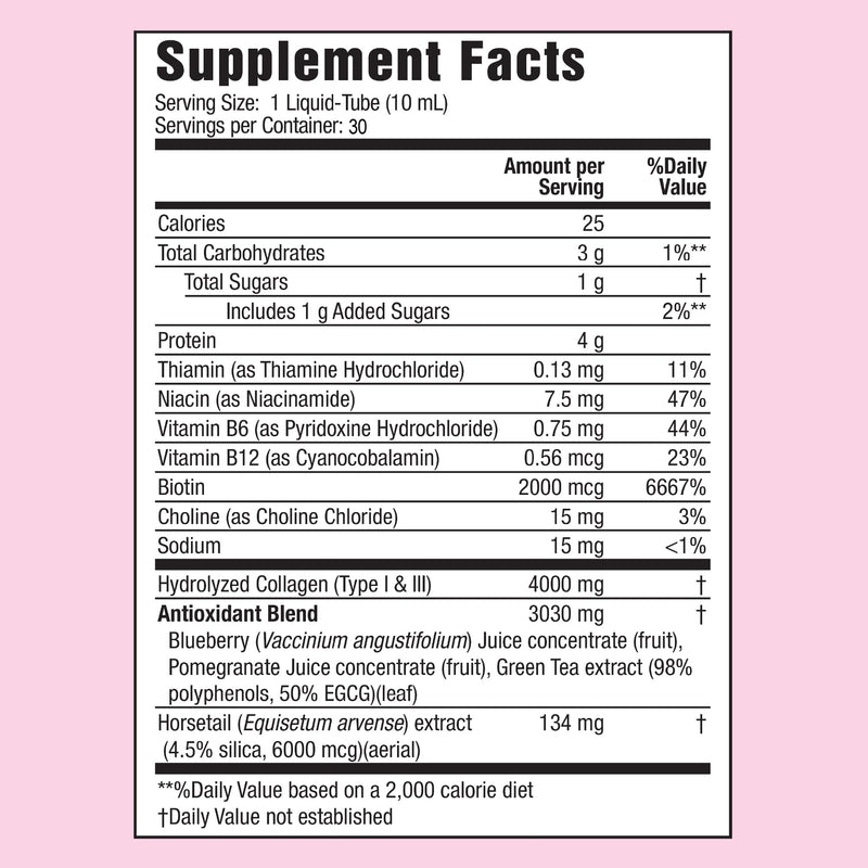 Applied Nutrition Liquid Collagen Skin Revitalization Beauty Drink | Healthy-Looking Skin | 4,000 mg Collagen + Biotin + Silica | Strawberry Kiwi Flavor Collagen Drink | 30 Liquid Tubes 30 Count (Pack of 1)