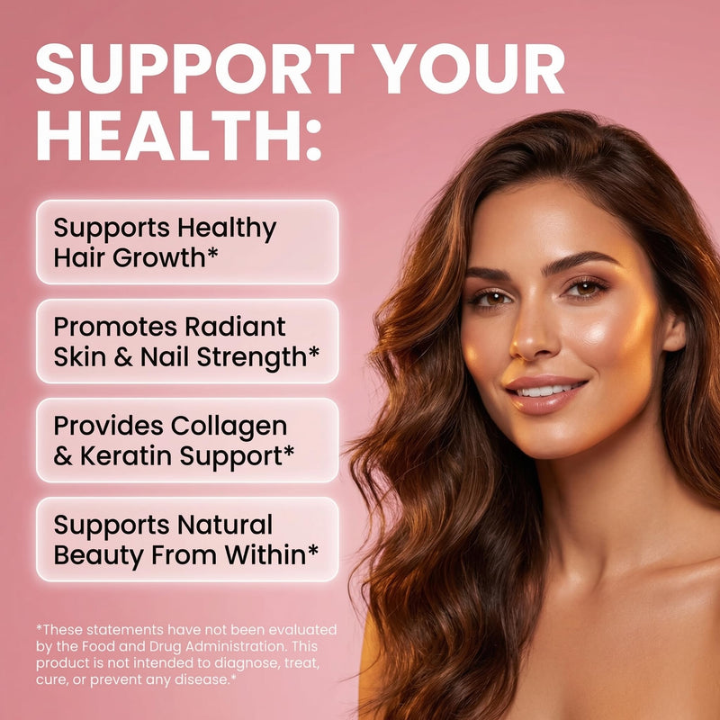 Liquid Biotin & Collagen Keratin Hyaluronic Acid Saw Palmetto Drops Vitamins for Hair Growth Support Silica Vitamin A C D Bamboo Turmeric Zinc Folate Magnesium Horsetail LuxFlo By Clean Nutra 1
