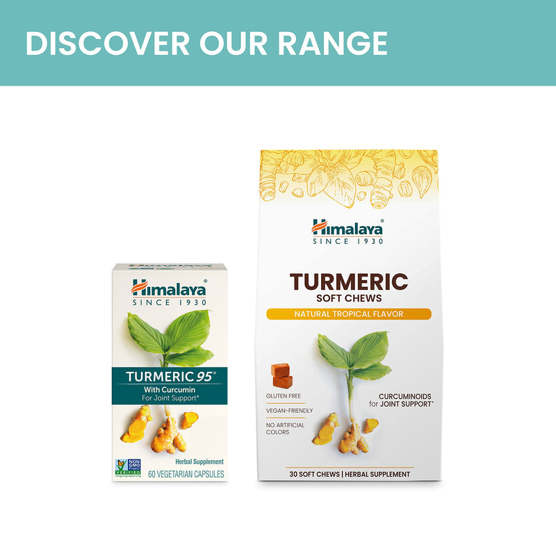 Himalaya Turmeric 95 Curcumin Supplement,Joint Support, 600 mg,120 Capsules | 95% Curcuminoids, For Joint Support, Flexibility & Mobility, Turmeric Pills, Turmeric Extract - Vegan, Non-GMO, Gluten Free 60 Count (Pack of 2)