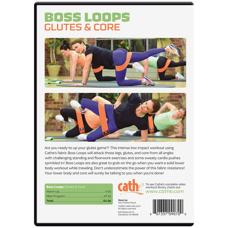Cathe Boss Loops Booty Bands Set of 3 & Cathe Glutes & Core Workout DVD - Also Includes Cathe Travel Carry Case for Your Resistance Bands & DVD • Boss Loops are for Everybody • Take Them Anywhere - BeesActive Australia