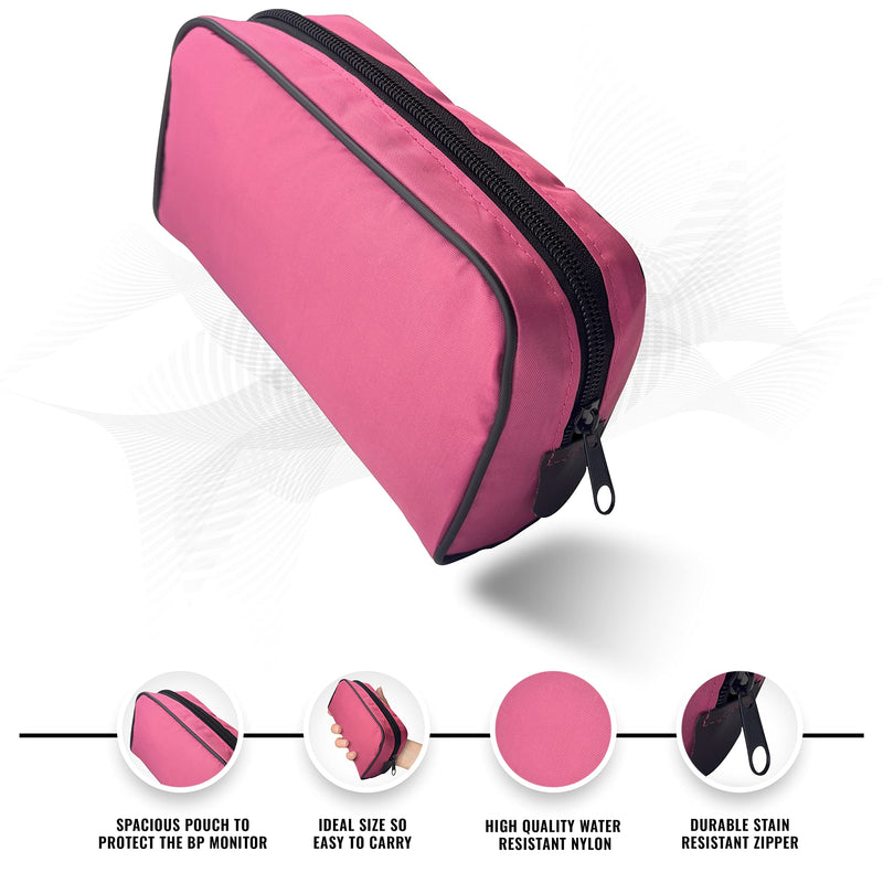 EMS XTRM Nurse Essentials Kit with Travel Case - Includes Sphygmomanometer, Stethoscope, Mini Otoscope - Pink