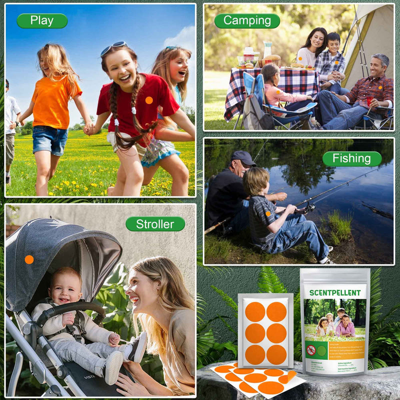 150 Pack Mosquito Stickers for Kids and Adults, Deet Free Natural Citronella Mosquito Patches for Indoor Outdoor Traveling Camping Hiking, Orange 1 Count (Pack of 150) - BeesActive Australia