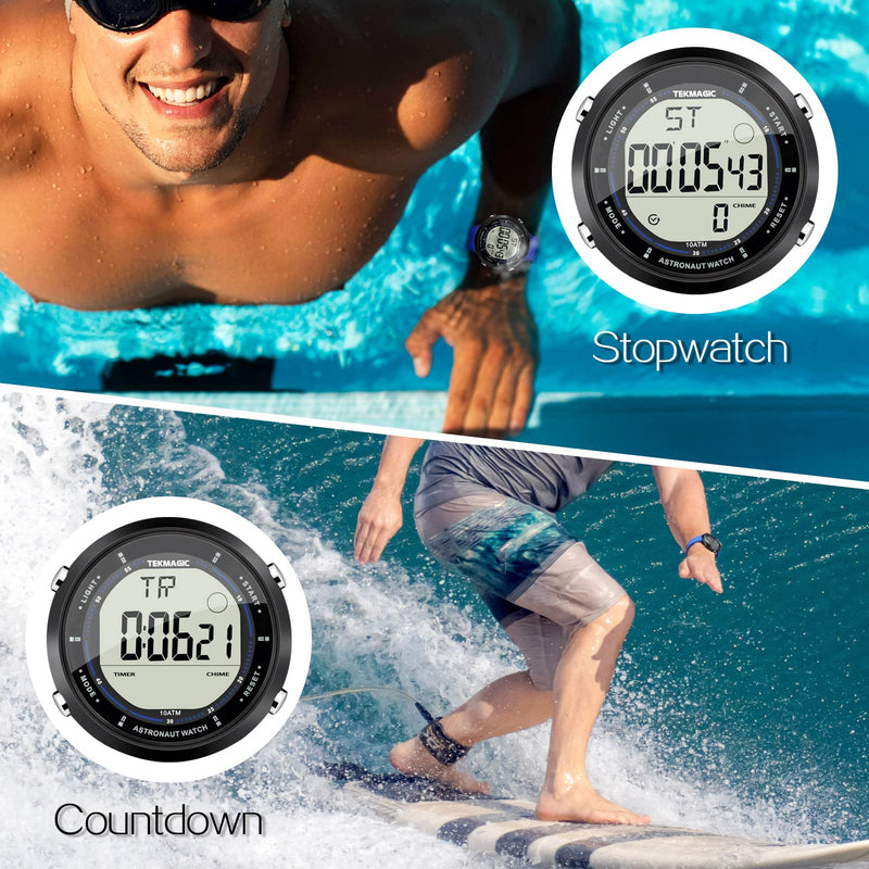 10 ATM Water Resistant Sports Watch for Swimming and Diving, with Functions of Stopwatch, Countdown, Dual Time, Alarm Clock, 12 and 24 Hour Format Switchable - BeesActive Australia