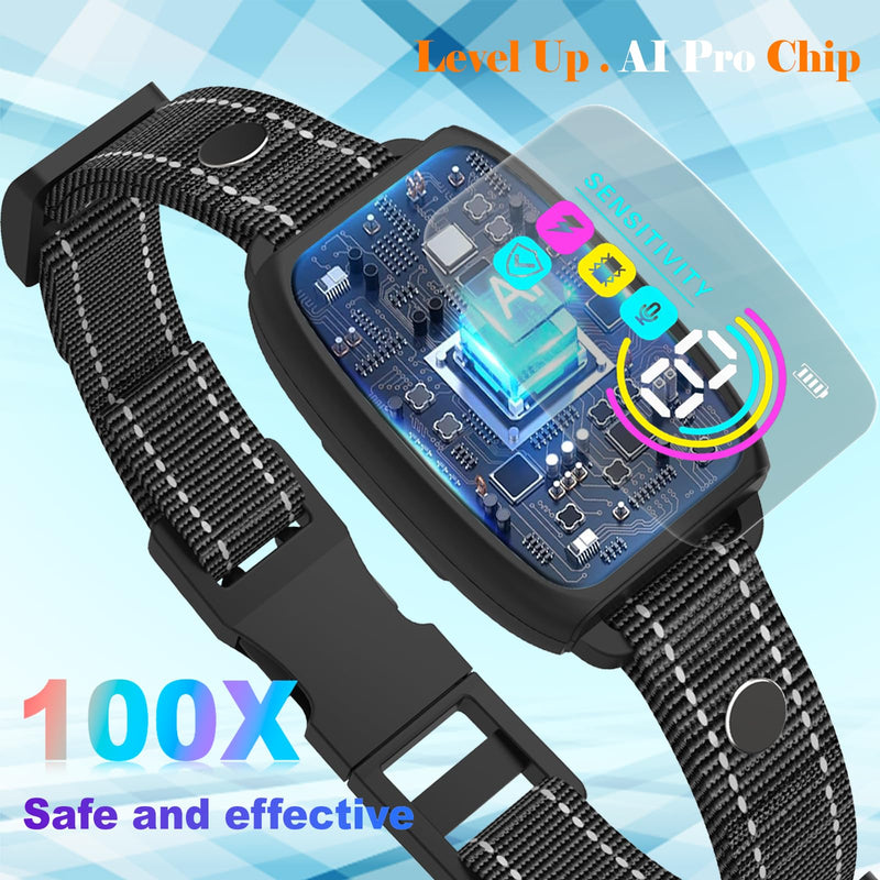 Dog Bark Collar for Large Medium Dogs, Rechargeable Smart Collar, IPX7 Waterproof Anti Bark Collar, Anti Barking Training Collar with 8 Adjustable Sensitivity Beep Vibration Shock - BeesActive Australia