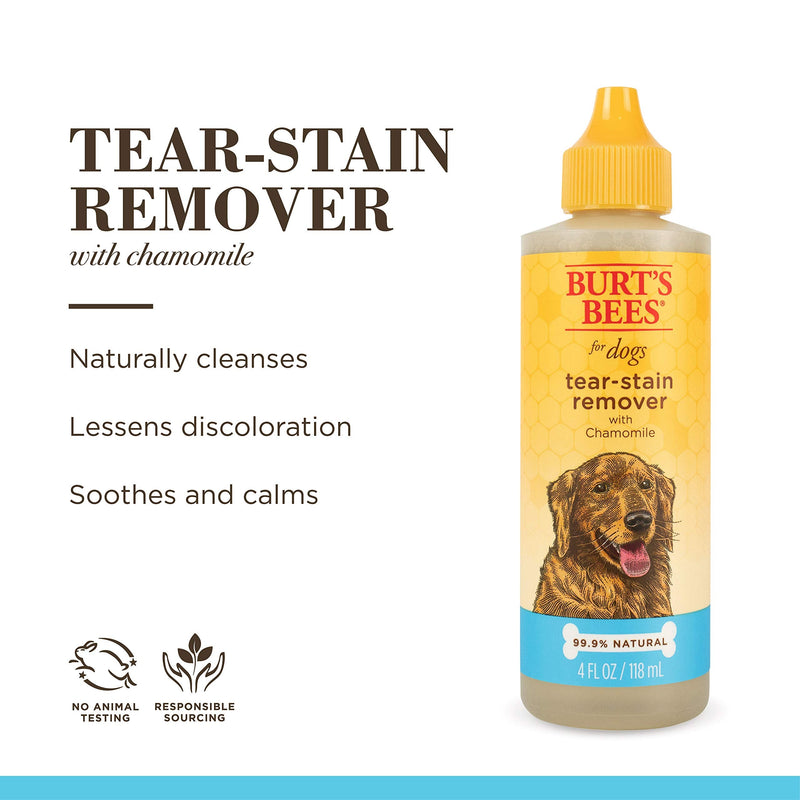 Burt's Bees for Pets Tear Stain Remover for Dogs with Chamomile,2pk, 99.9% Natural Origin Formulas, Dog Tear Stain Remover, Dog Eye Cleaner, 2pk, 4 oz 4 Fl Oz (Pack of 2) - BeesActive Australia