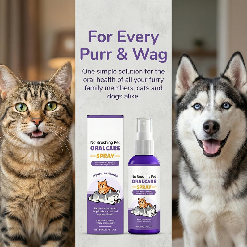 JoanofArc Pet Oral Spray, Teeth Cleaning Spray for Dogs and Cats, Pet Breath Freshener and Teeth Cleaning Sprays, Reduces Plaque Tartar Buildup, No Brushing, 50ml