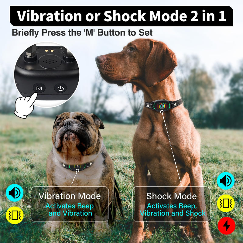 PetJoy Smart Bark Collar, Anti Bark Collar with Optional Shock, Dog Bark Collar for Small Medium Large Dogs - Vibration or Shock Mode 2 in 1 (3 Sensitivity Levels) - BeesActive Australia