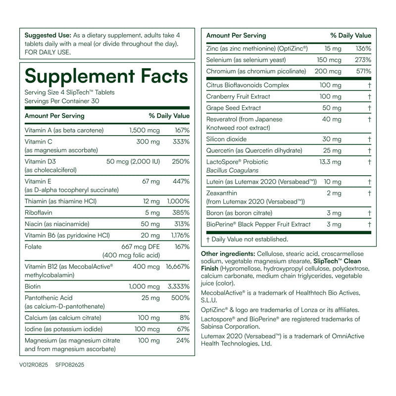 Purity Products Women’s Perfect Multi Balanced Multivitamin - 120 Tablets | Supports Urinary Tract Health, Immune, Bone + Muscle, Hair, Skin, Nails, an Elite Probiotic for Digestive Health + More