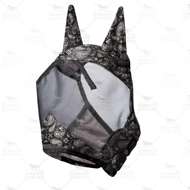 Harrison Howard LumiVista Horse Fly Mask Standard with Ears UV Protection for Horse Paisley Wave XL Extra Full Extra Full (X-Large) - BeesActive Australia