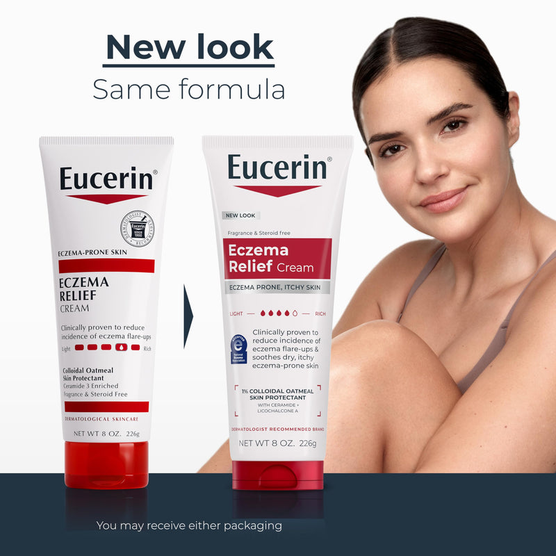 Eucerin Eczema Relief, Full Body Lotion, Moisturizing Eczema Cream with Colloidal Oatmeal (Skin Protectant) and Ceramide 3, 8 Oz Tube 8 Ounce (Pack of 1) - BeesActive Australia