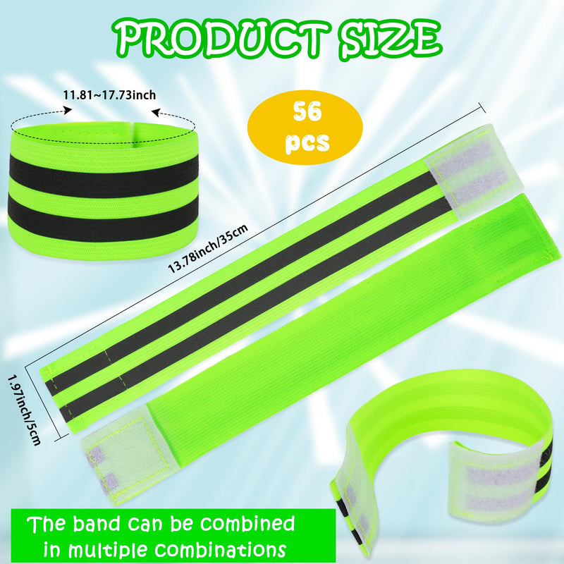 56 Pcs Reflective Bands Reflective Bands Visibility Reflective Straps Reflector Running Gear for Arm Wrist Ankle Leg Women Men Night Running Cycling Walking - BeesActive Australia