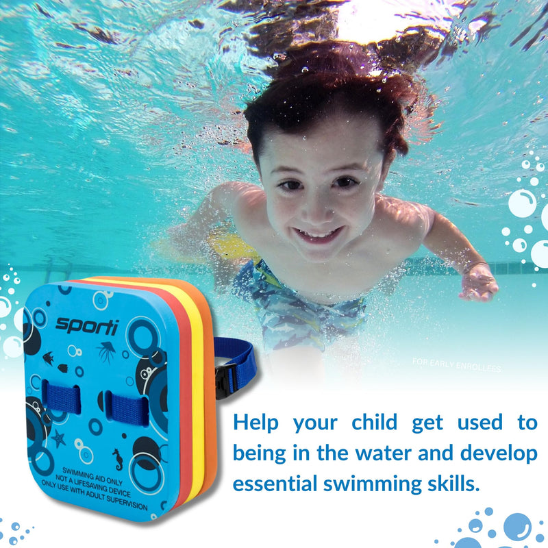 Sporti Progressive Back Float,Swim Belt Bubble Adjustable Belt & Layers,Floatie with Multiple Layers for Kids Swim Trainer Multi - BeesActive Australia