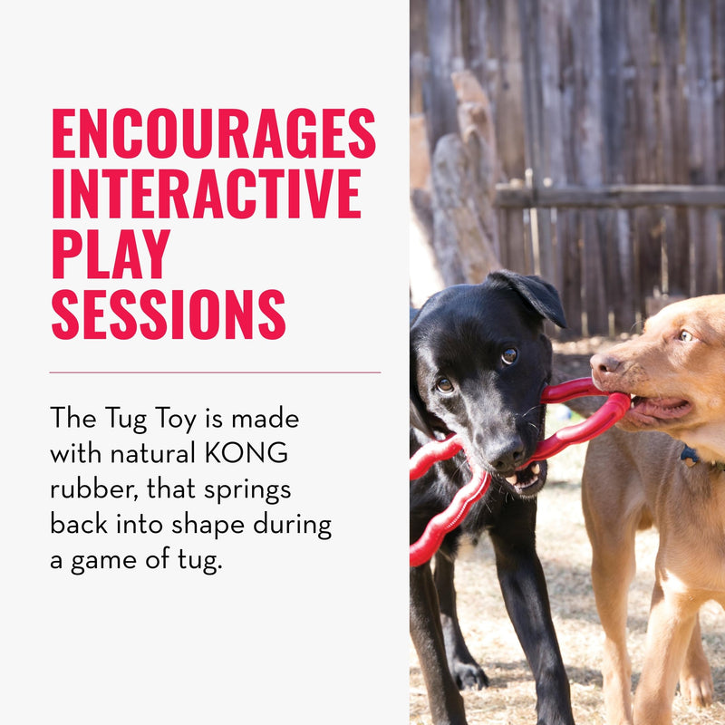 KONG Tug Toy - Dog Supplies for Tug of War - Natural Rubber Dog Toy for Outdoor & Indoor Playtime - for Medium/Large Dogs