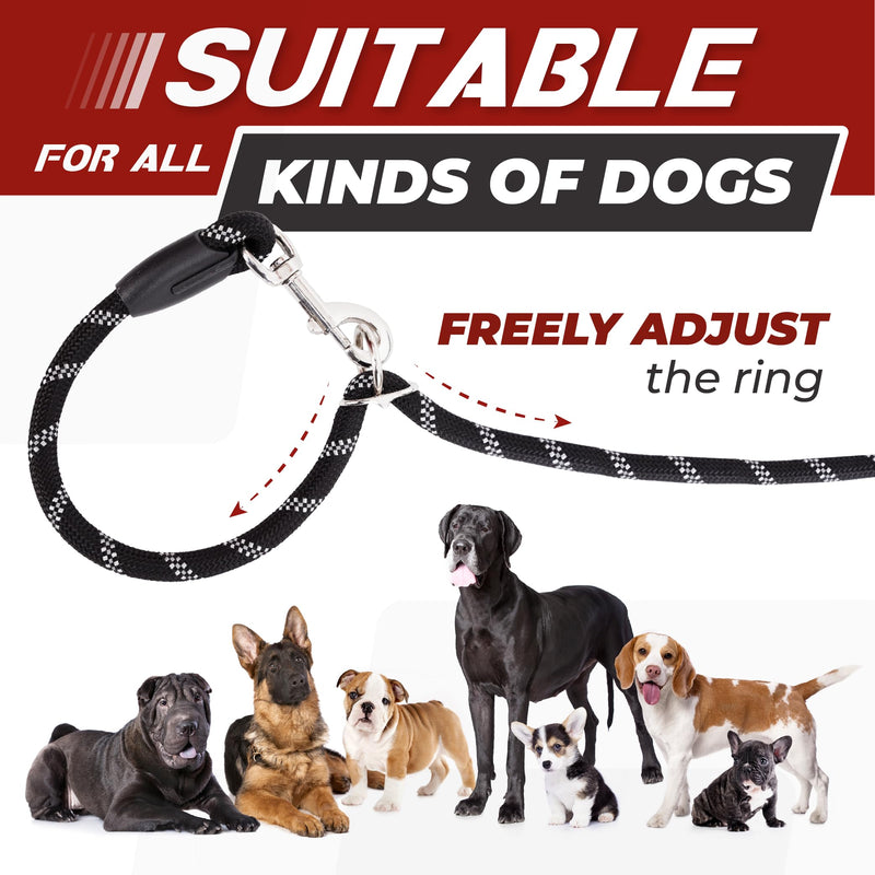 Dinowo Hands-Free Dog Leash, Crossbody, Adjustable Size, Universal fit, Waist Belt, Reflective, Ideal for Running, Jogging, Hiking, and Walking Your Pet, Fits Small to Large Dogs, Durable Nylon Adjustable Fit / Black - BeesActive Australia
