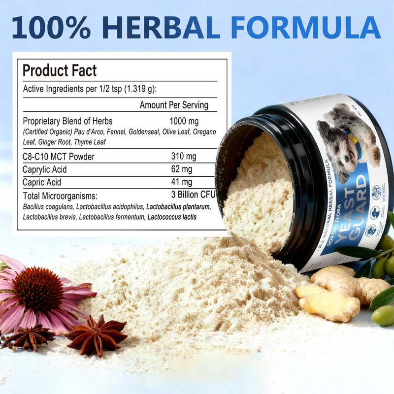 Yeast Infection Treatment for Dogs - Soothing Ear & Skin Relief for Itch & Inflammation, Natural Dog Allergy Support