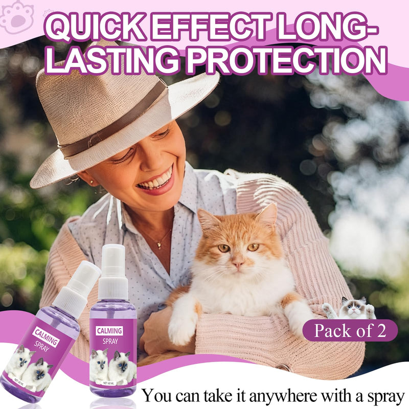 2 x 60 ml classic spray, pet spray, relaxation spray, cat spray, soothing pet, relieves anxiety stress, ambient spray for additional relaxation, home and travel 2x60ml
