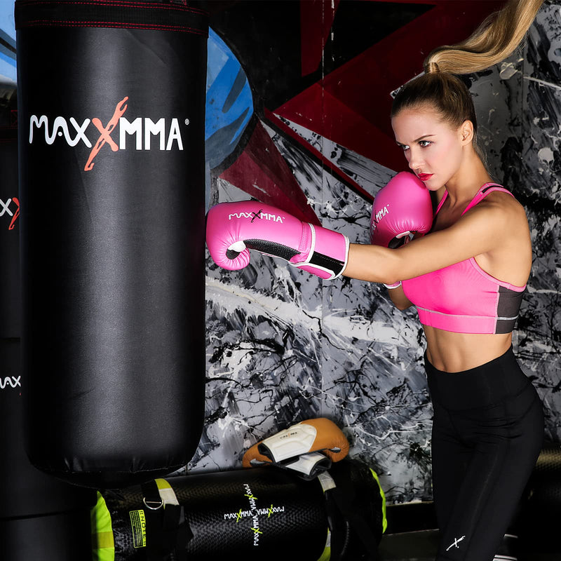 MaxxMMA Pro Style Boxing Gloves for Men & Women, Training Heavy Bag Workout Mitts Muay Thai Sparring Kickboxing Punching Bagwork Fight Gloves Pink 10 oz.