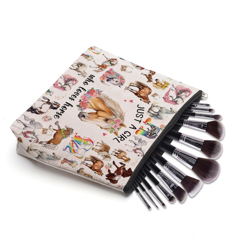 Horses Gifts for Women Horse Makeup Bag Horses Lover Cowgirl Equestrian Travel Bag Cosmetic Pouch Horses Cosmetic Bag Horseshoe Horse Stuff - BeesActive Australia