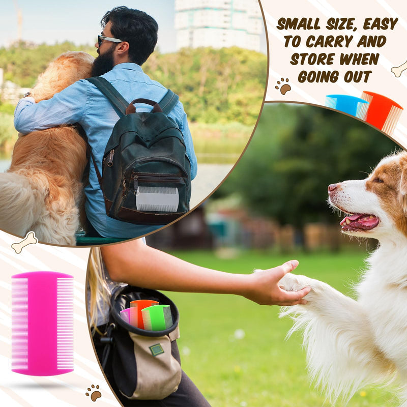 Hushee 50 Pcs Flea Comb Bulk for Cats Dogs Lice Comb with Double Side Tooth Pet Flea and Tick Comb for Small Cats Dogs Kitten Indoor, 5 Colors - BeesActive Australia