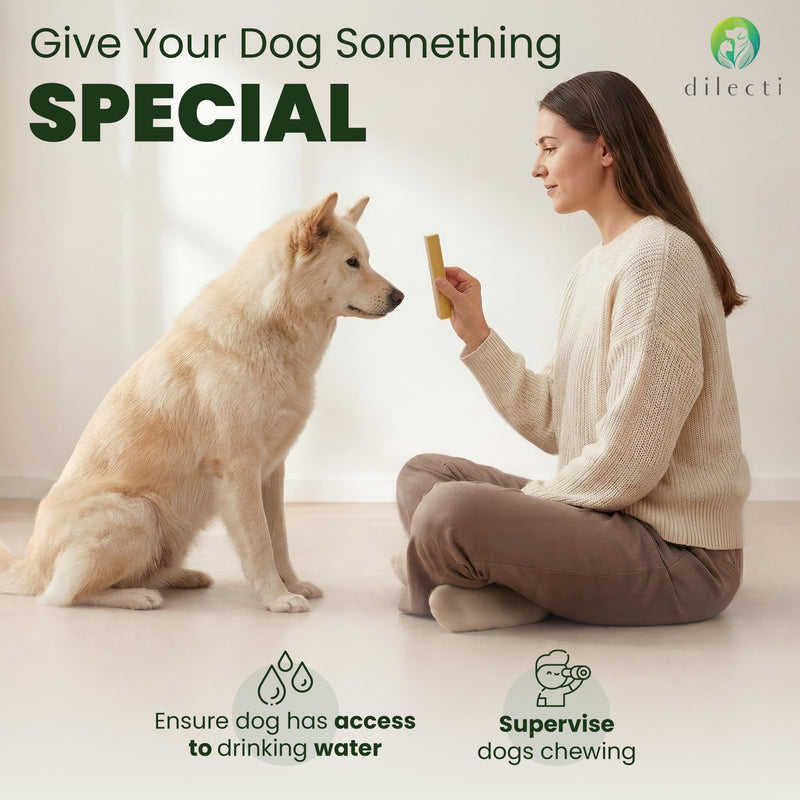 Natural Cheese Bones - Delicious Long Lasting Dog Chews for Large Dogs, Dog Treats for Dental Care, Dental Sticks for Healthy Teeth, Hard Cheese Bone Chew Toys, Yak Chew - L Size, 3 Pack