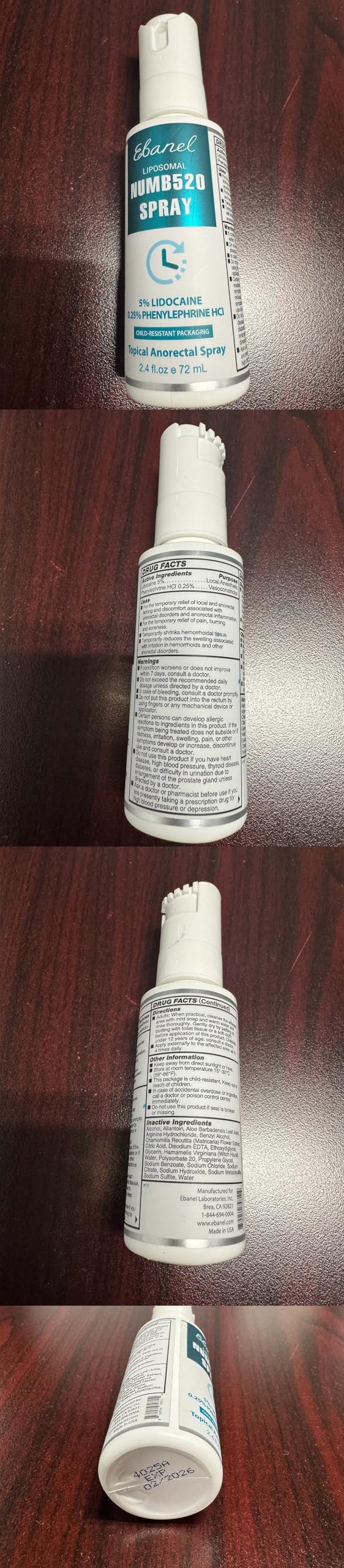 Ebanel Set of 5% Lidocaine Numbing Cream and 5% Lidocaine Spray Pain Relief Numbing Spray for Skin, Maximum Strength Topical Anesthetic to Numb Pain Burn Itch for Local and Anorectal Uses Numb520 & Spray