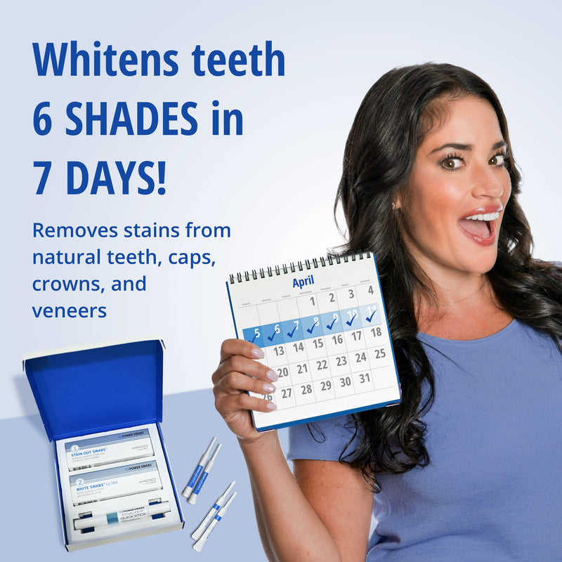 7 Day Professional Teeth Whitening Kit - for at Home Use - Easy 5 Minute Teeth Whitening - Dentist Formulated Teeth Whitening Swabs to Remove Stains - BeesActive Australia