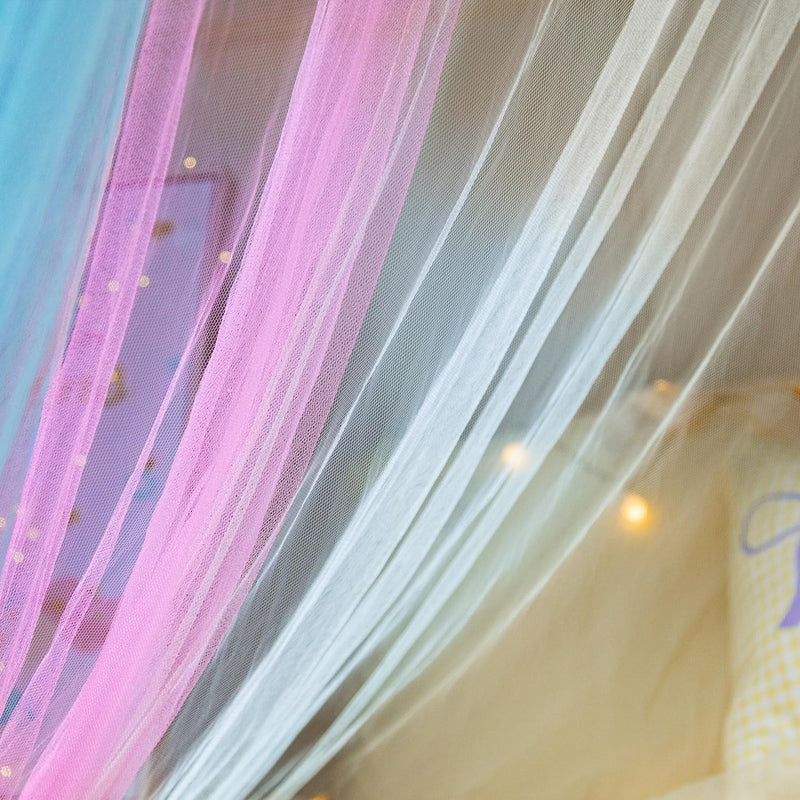 Rainbow Mosquito Mesh Net for Bed Canopy Large Dome Hanging Bed Net Tent for Double/Single Bed,Bed Canopy for Princess Bed,Ideal for Bedroom Decorative or Travel (Rainbow) Rainbow - BeesActive Australia