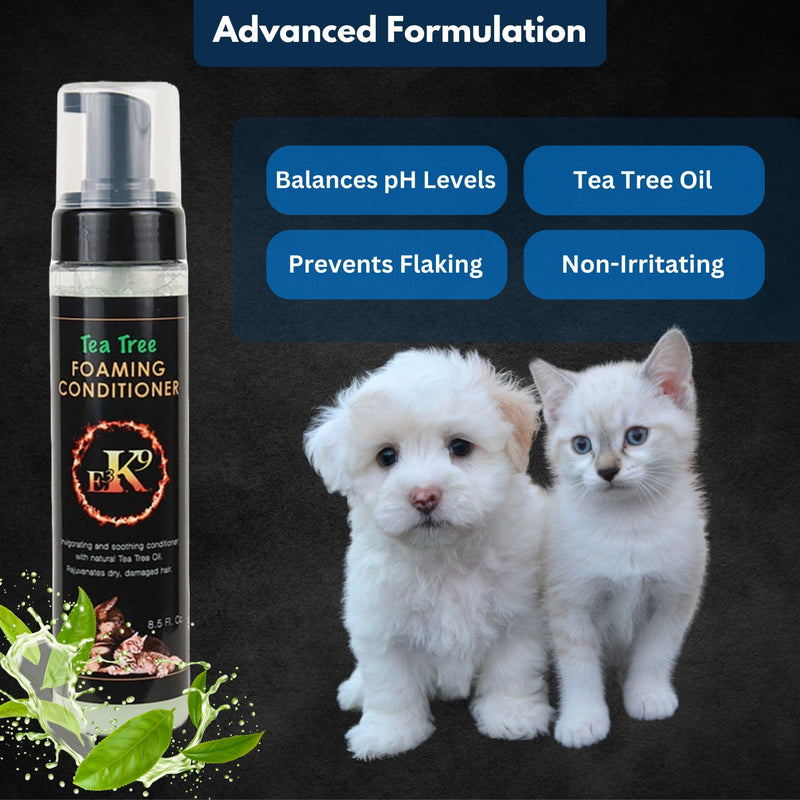 E3 Tea Tree Foaming Conditioner (K9) - 8.5oz - Deep Cleansing & Soothing Formula for Pets, with Nano Vitamins A, C, E, & F | Trusted by Professionals | with The Goodness of Tea Tree - BeesActive Australia