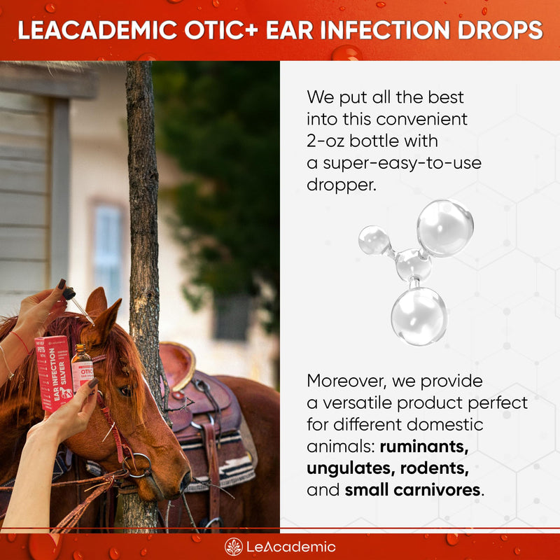 Dog Ear Infection Treatment | OTIC+ Ear Infection Treatment for Dogs & Cats | Cat Cleaner Drops | Chlorhexidine Wash for Pets | Helps with Otic Irritations & Itchings | Nano Silver | 2 Oz - PawsPlanet Australia