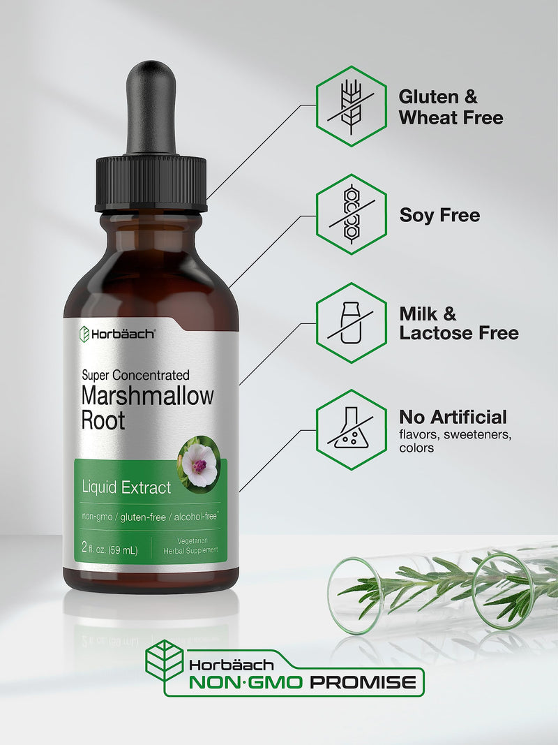 Horb√§ach Marshmallow Root Extract Tincture | 2 fl oz | Althaea Officinalis Liquid | Alcohol Free | Vegetarian, Non-GMO & Gluten Free