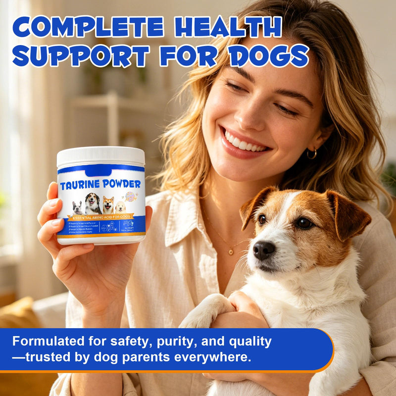 Taurine for Dogs – Daily Nutritional Supplement to Help Support Heart, Muscle & Overall Vitality – High-Purity & Easy-to-Mix, Additive-Free Formula for Puppies, Adult & Senior Dogs, 200g