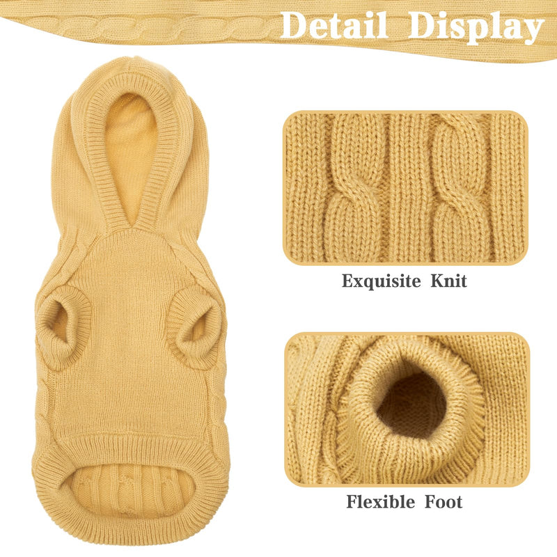 PUPTECK Winter Dog Cat Sweater Coat - Soft Cold Weather Clothes Knitwear for Kitties & Small Dogs Indoor Outdoor Walking Warm, Knitted Classic for Doggies Kitties Girls Boys, Cream M M: Chest 13.8in, Back 14in - BeesActive Australia