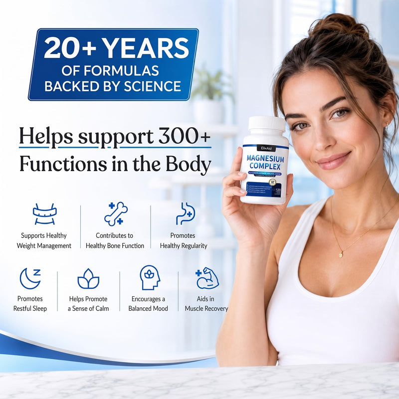 Magnesium Complex for Women & Men 1000mg - 7-in-1 Magnesium Supplement (Glycinate, Citrate & Malate) Capsules for Sleep Support, Stress Relief, Muscle Recovery - Vegan, 120 Count 2 Count (Pack of 60)