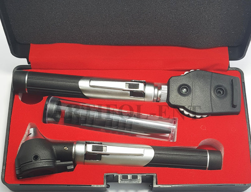 Student Home Use New Ent Otoscope Examination Kit Fiber Optic Diagnostic Set Black Color OS1015 - BeesActive Australia