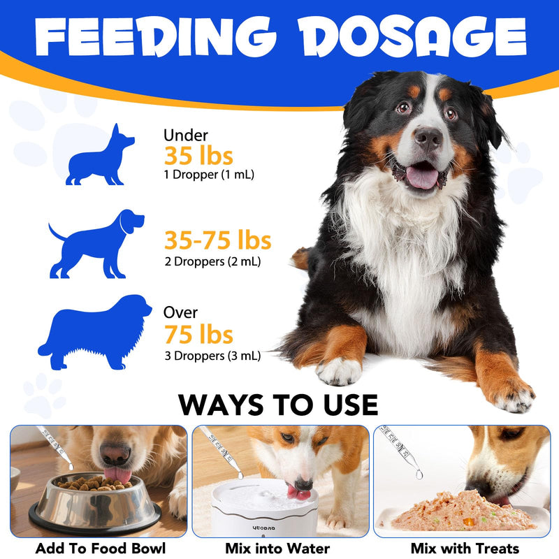 Taurine Drops for Dogs, Liquid Taurine Supplement for Dog, Supports Normal Heart Health, Muscle Function & Daily Vitality, Easy to Use Dropper, Complementary Feed 60ml