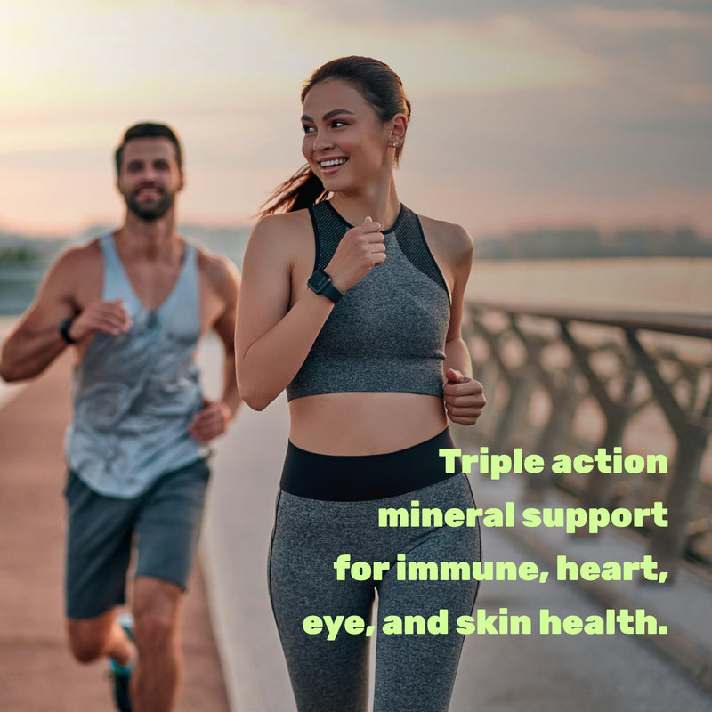 Zinc 50mg with Selenium 200mcg + Copper, 240 Capsules, 8 Month Supply, 3 in 1 Mineral Formula, Zinc Picolinate Complex Supplement, Supports Healthy Immune System for Adults and Kid - BeesActive Australia