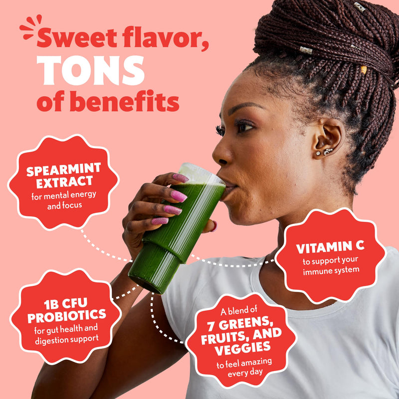 Amazing Grass Sweet Greens and Superfoods Powder for Digestive Health, Greens Powder, Digestive Enzymes, Probiotics, Spirulina, Chlorella, Peach Hibiscus, 30 Servings 30 Servings (Pack of 1) - BeesActive Australia