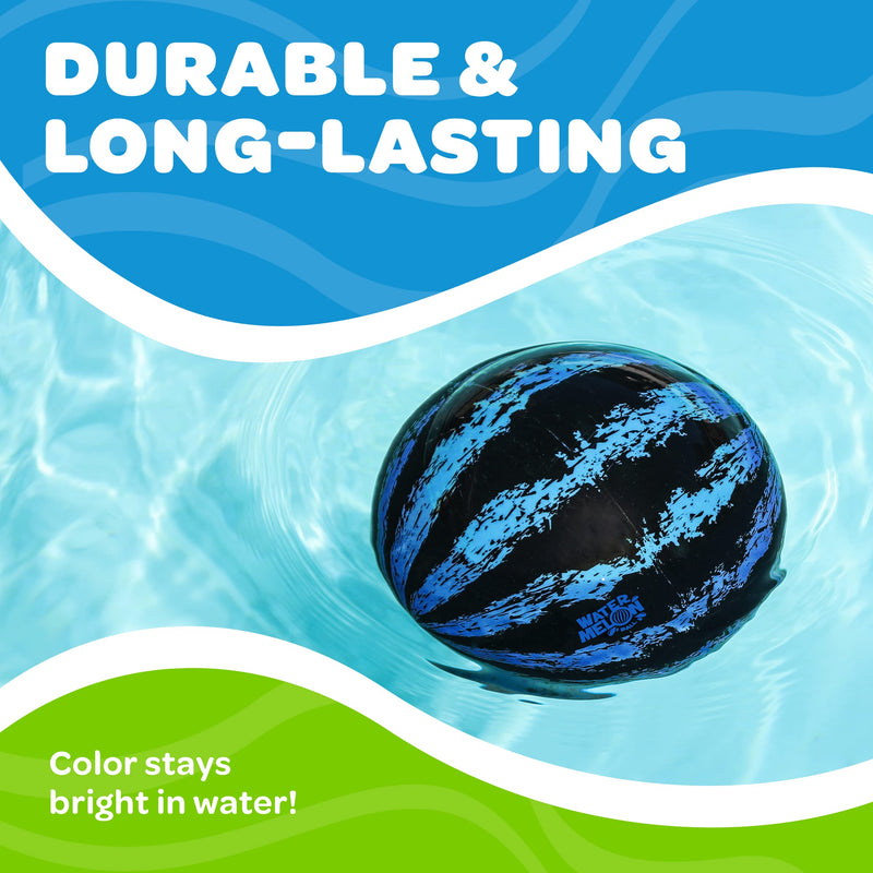 Watermelon Ball – The Ultimate Swimming Pool Game for Under Water Passing, Dribbling, Diving and Pool Games for Teens, Kids, or Adults, Balls Fills with Water, Blue, 9 inches 9" 9" Blue