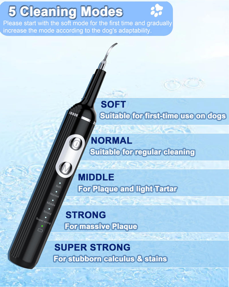 Stim-U-Dent Dog Plaque Remover for Teeth, Pet Teeth Cleaning Products for Tartar & Plaque Off, with LED-Light, Dog Toothbrush for Dental Care, Finger Toothbrush Black 1 count (Pack of 1)