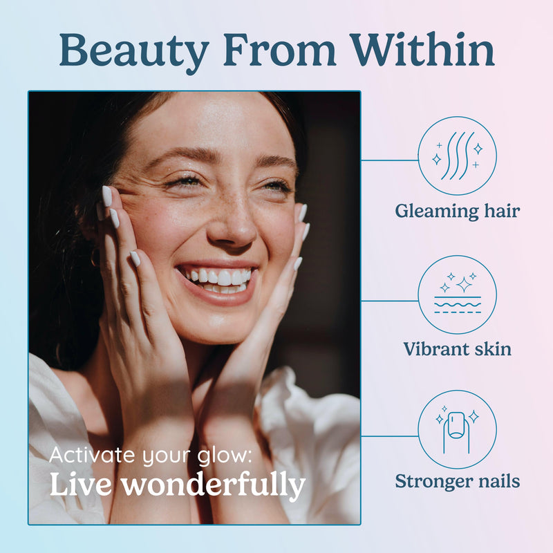 WONDERCOW Hair Skin and Nails Vitamins w/Bovine Colostrum, Collagen, Hyaluronic Acid, Biotin, Zinc, & Lactoferrin┃Supports Faster Hair Growth, Stronger Nails and Glowing Skin (30 Servings, Capsule) 90 Count (Pack of 1)