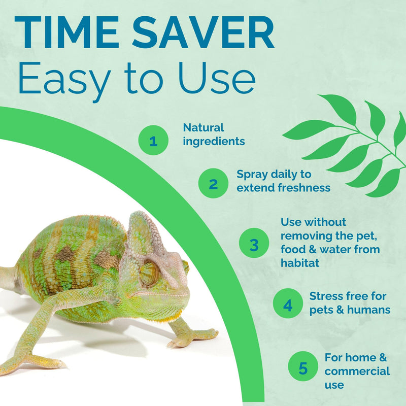 No Scent Reptile Tank Cleaner Spray & Pet Odor Management for Bearded Dragon, Turtle, Lizard Terrarium Freshener (2 Fl Oz / 59 mL) 2 Fl Oz (Pack of 1) - PawsPlanet Australia