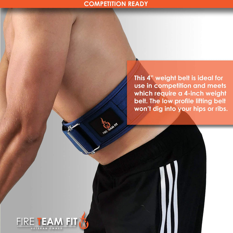 4 Inch Weight Lifting Belt for Men and Women, Back Support for Powerlifting, Squats, Deadlifts, Onlyming Weightlifting & Cross Training Workout Black 26“-31“ Around Navel, Small - BeesActive Australia