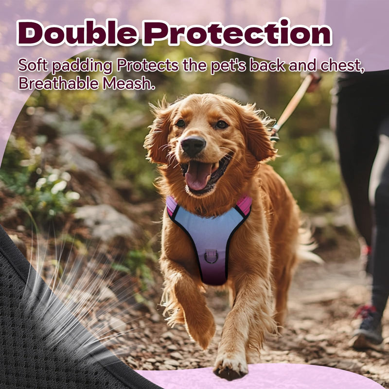No Pull Dog Harness, Reflective Adjustable Dog Vest with Front/Back Clip Easy Control Handle for Medium Sized Large Small Dogs Walking Training Running(Small,Red) Red - BeesActive Australia