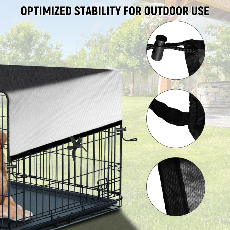 SIRUITON Dog Playpen Cover, with Sun/Rain Cover. Sun Shade Specialized Dog Playpen Fits for 24/32/40/45/50" H 8 Panels Dog Playpen. (Note: Cover Only) - BeesActive Australia