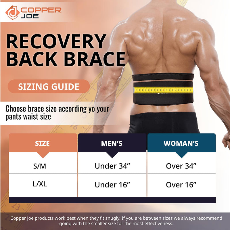 Copper Joe Adjustable Lumbar Back Brace for Men & Women – Copper-Infused Lower Back & Lumbar Support Belt for Muscle Strain, Sciatica, Scoliosis & Everyday Support (Small/Medium) Small/Medium - BeesActive Australia