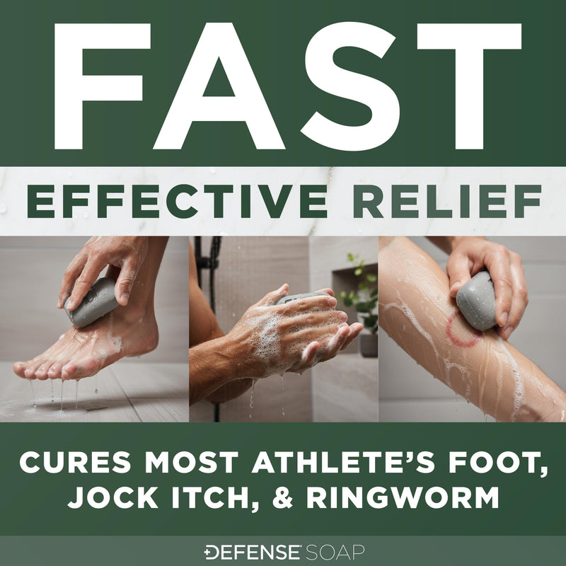 Defense Antifungal Bar Soap 5-Pack | Jock Itch, Ringworm, Athlete's Foot, Skin Fungus | Medicated Anti Fungal Treatment (Five Bars, No Case) 4.2 Ounce (Pack of 5) Bar with No Case - BeesActive Australia