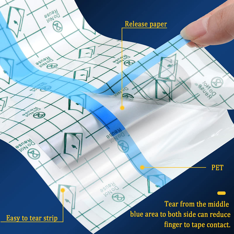 Nuanchu 9 Rolls Tattoo Aftercare Bandage Waterproof Transparent Stretch Adhesive Bandages Tape Clear Tattoo Film Wrap for Swimming, 3 Sizes(2 Inch, 4 Inch, 6 Inch Wide) 2 Inch, 4 Inch, 6 Inch Wide - BeesActive Australia