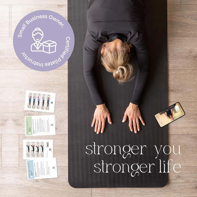 Mat Pilates Cards for Home Workout- Pilates Exercises with Equipment- Detailed Photos and Video Instructions - Produced by Stott Pilates Certified Instructor - Pilates at Home- No Equipment Needed. 56 Mat Pilates Workout Cards: 2nd Edition