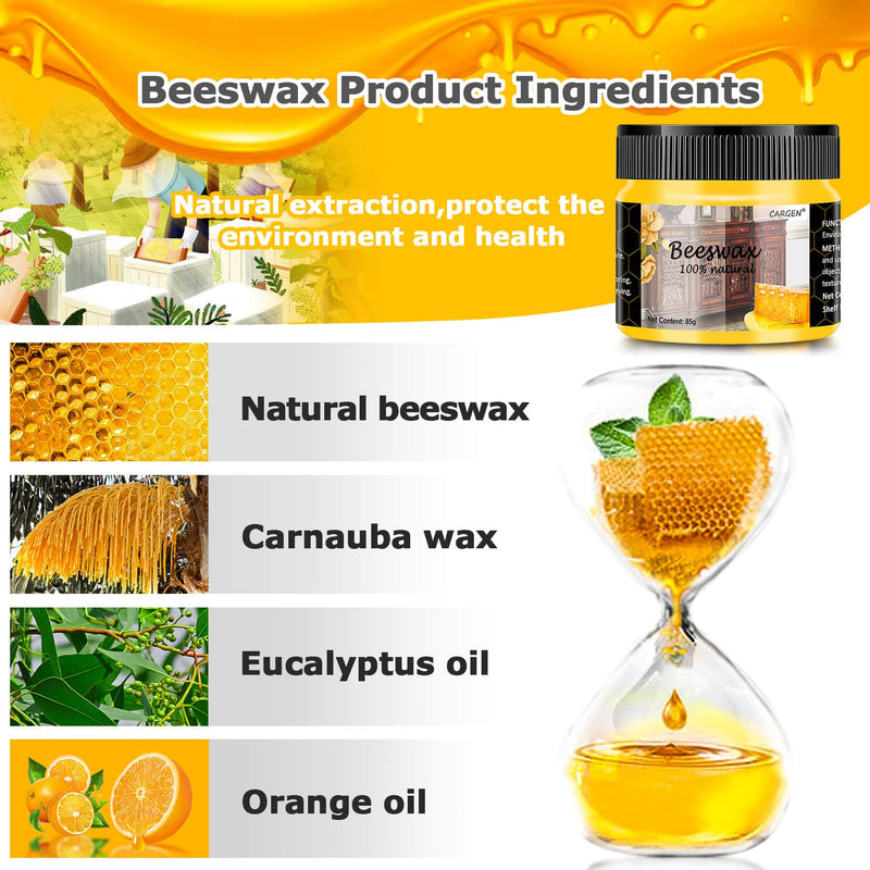 CARGEN 3 PCS Wood Seasoning Beewax Natural Beewax Traditional Wood Wax Multipurpose Beeswax Furniture Polish for Wood Polish Furniture Care - BeesActive Australia