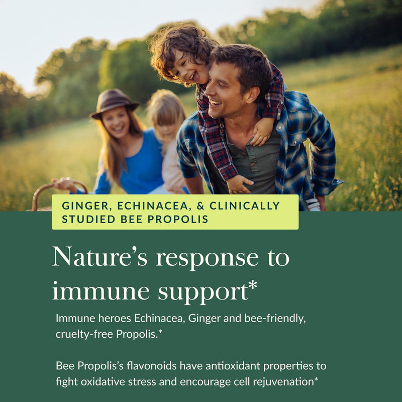 Gaia Herbs Organic Immune Rapid Defense Gummies - Supports Immunity - with Propolis, Ginger, and Echinacea - 60 Vegan Gummies (30-Day Supply) - BeesActive Australia